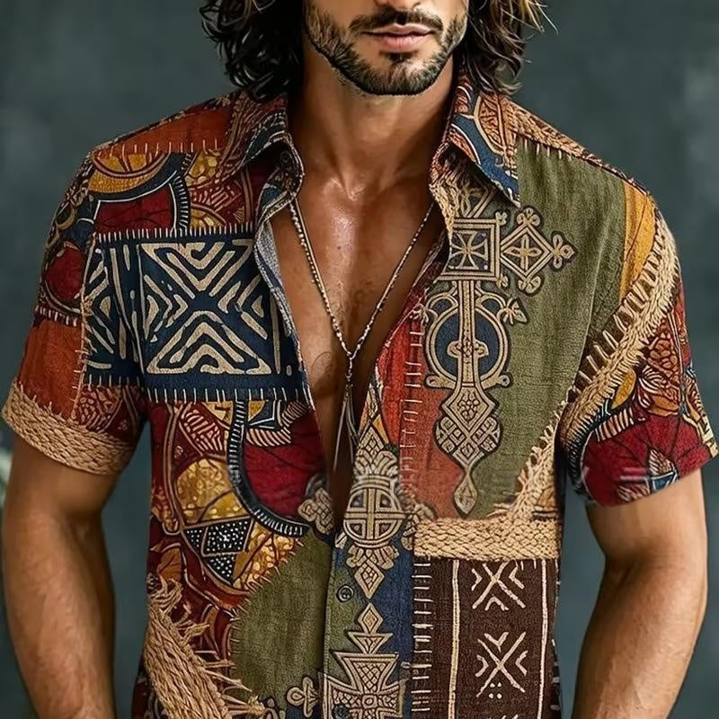 Chemise à manches courtes Retro Homme