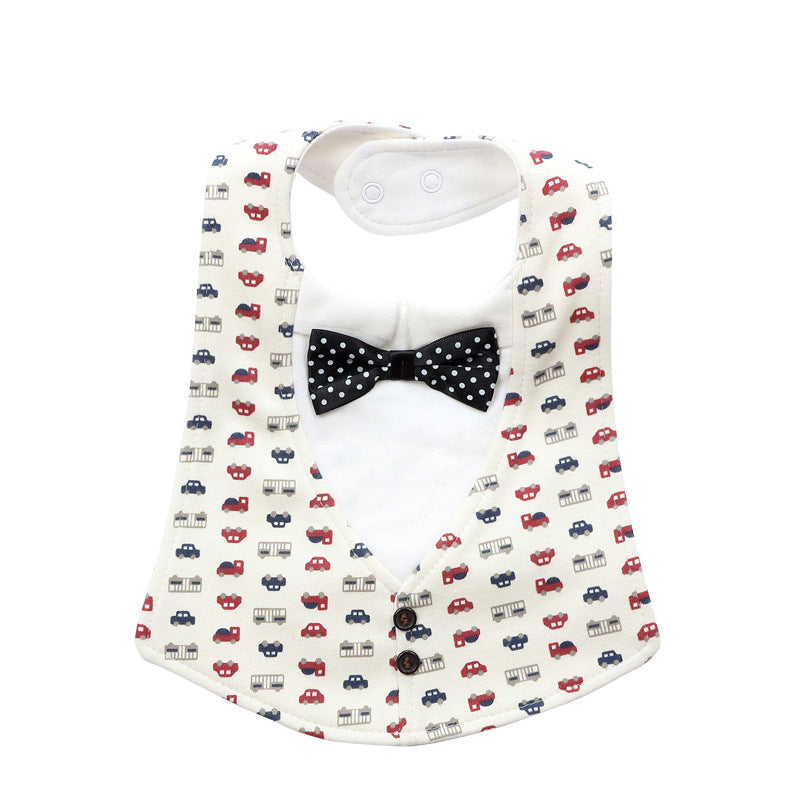 Bébé réglable en trois dimensions Bow Tie quatre couches Serviette étanche Salive