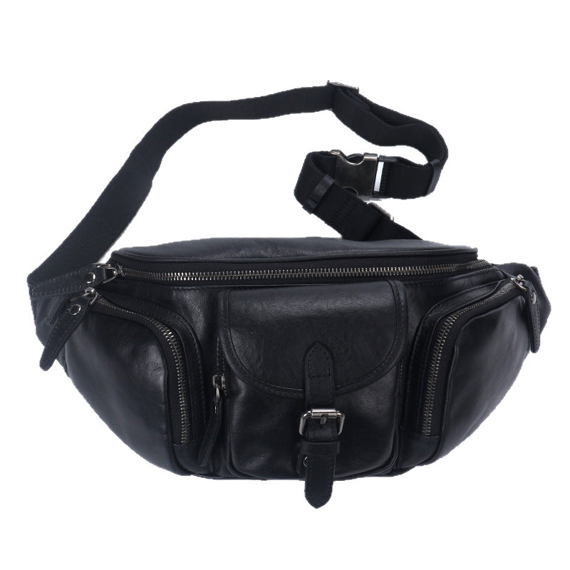 À l'extérieur Commute sac de poitrine incliné Premier couche Cowhide haute qualité tout-match tendance backpac