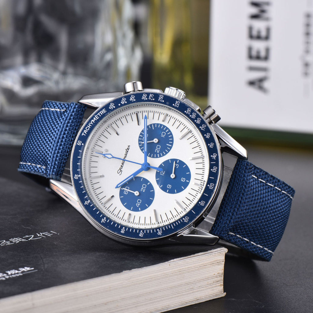 Montre Quartz multi-fonctions en cuir à 6 poignées pour hommes d'affaires