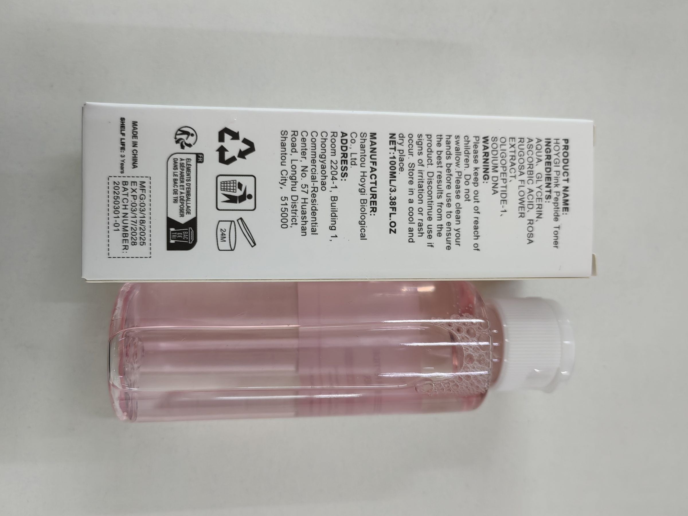 Toner hydratant HOYGI Rose visage