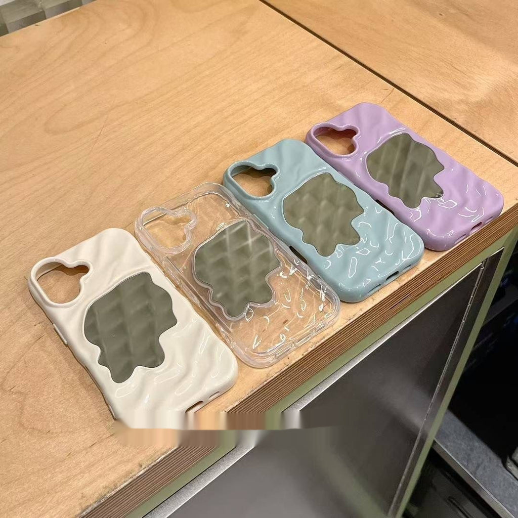 Simple boîtier de téléphone Ripple d'eau miroir de couleur solide