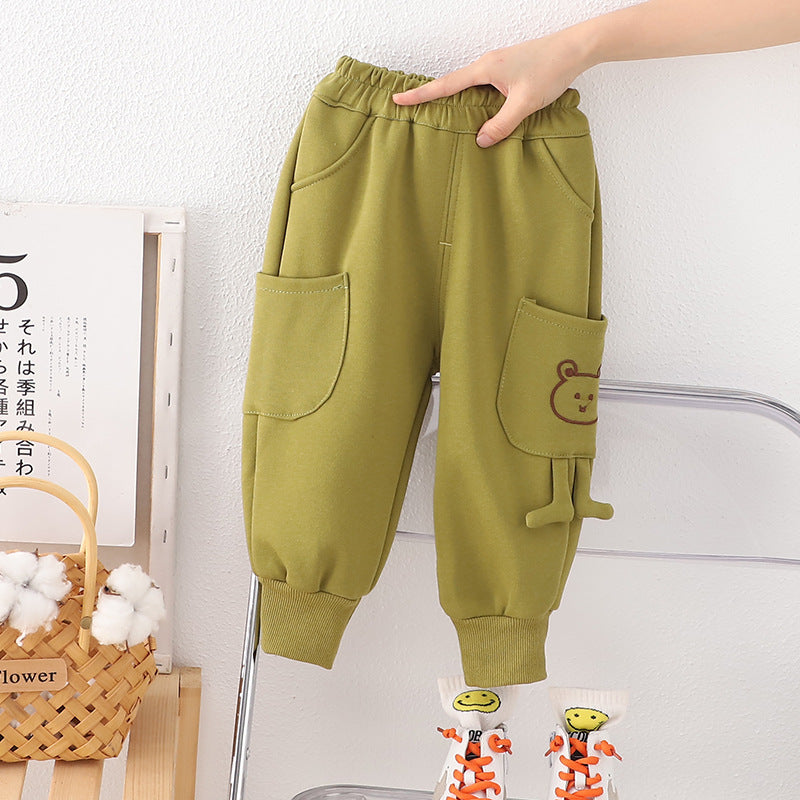 Pantalon de garçons Automne et d'hiver Enfants Velvet Sport