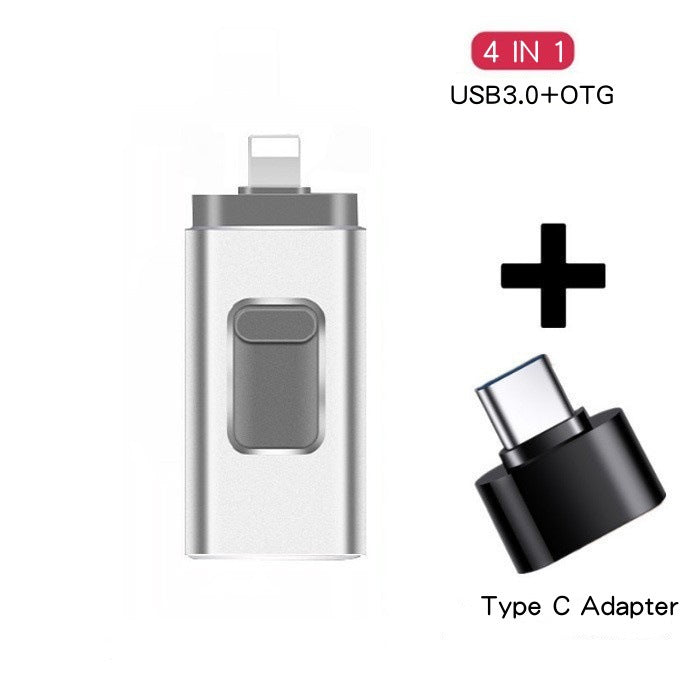 Multifonctionnel téléphone mobile U-disque adapté pour téléphone mobile quatre-en-un métal