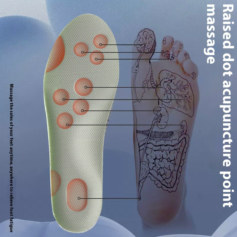 Semelle intérieure Pas d'arc de pied fatigué Massage Sweat Absorbant et Déodorant Antibactérien