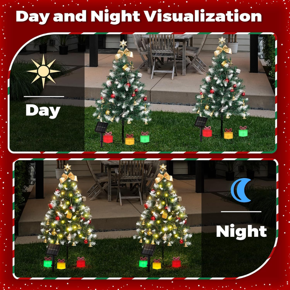 Mini lumières solaires d'arbre de Noël
