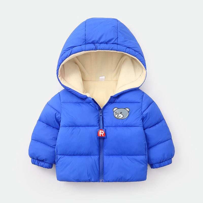 Manteau chaud rembourré en coton pour enfants avec doublure en polaire supplémentaire