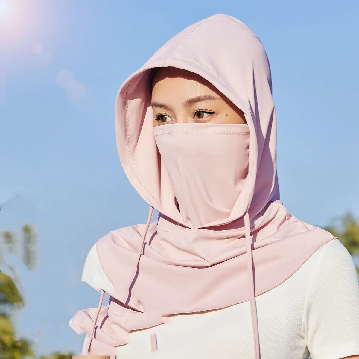 Masque du soleil Écharpe respirante en soie de glace pleine face pour hommes