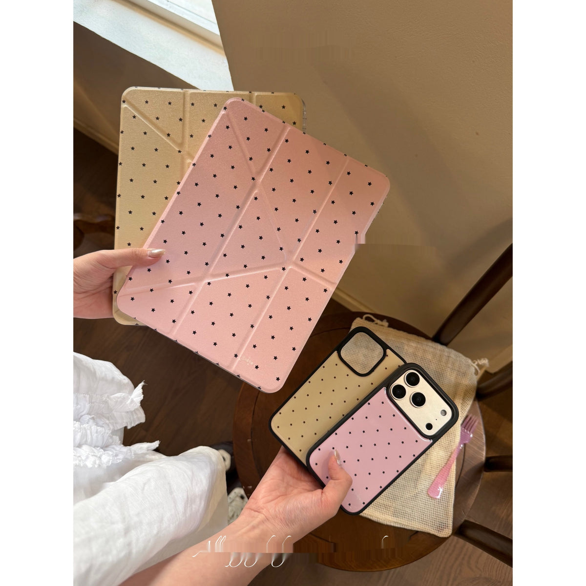 Korean Style Matte Black Frame Glossy Acrylic Phone Case