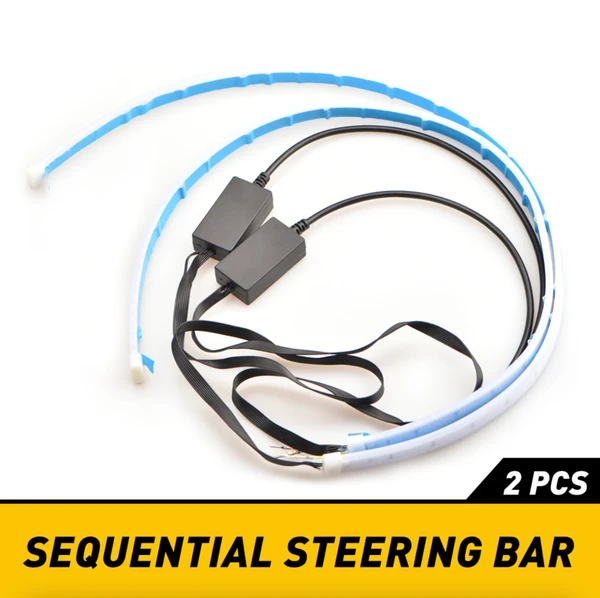 2 X 60CM Slim Amber Séquentielle LED flexible DRL Tour bande de signal pour phare