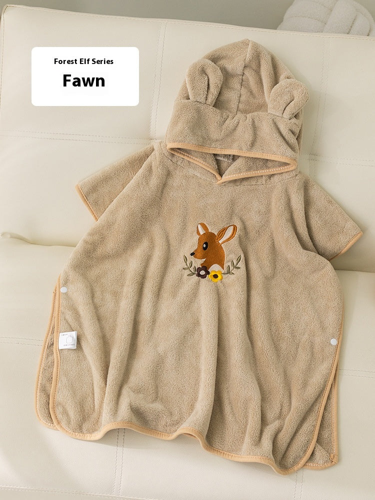 Fleece de corail Peignes de bain pour enfants Cloque de dessin animé Wearable