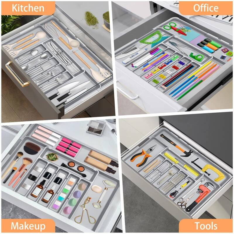 Organisateur de tiroirs de cuisine 6-9 réglable pour grande capacité