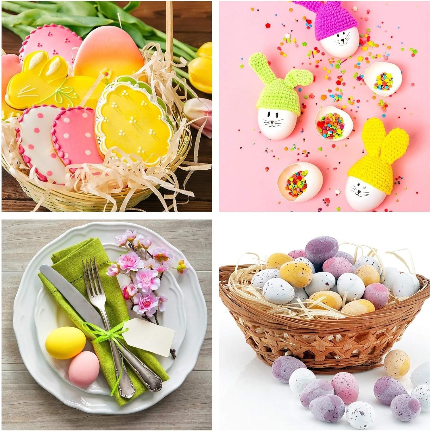 Set de 20 paniers d'oeufs de Pâques: Panier de chasse aux oeufs avec 6 paniers en plastique avec poignées