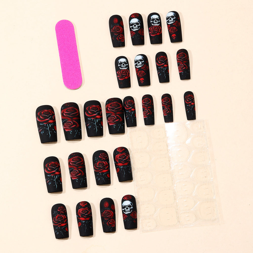 Detachable Rose and Skull Nail Stickers