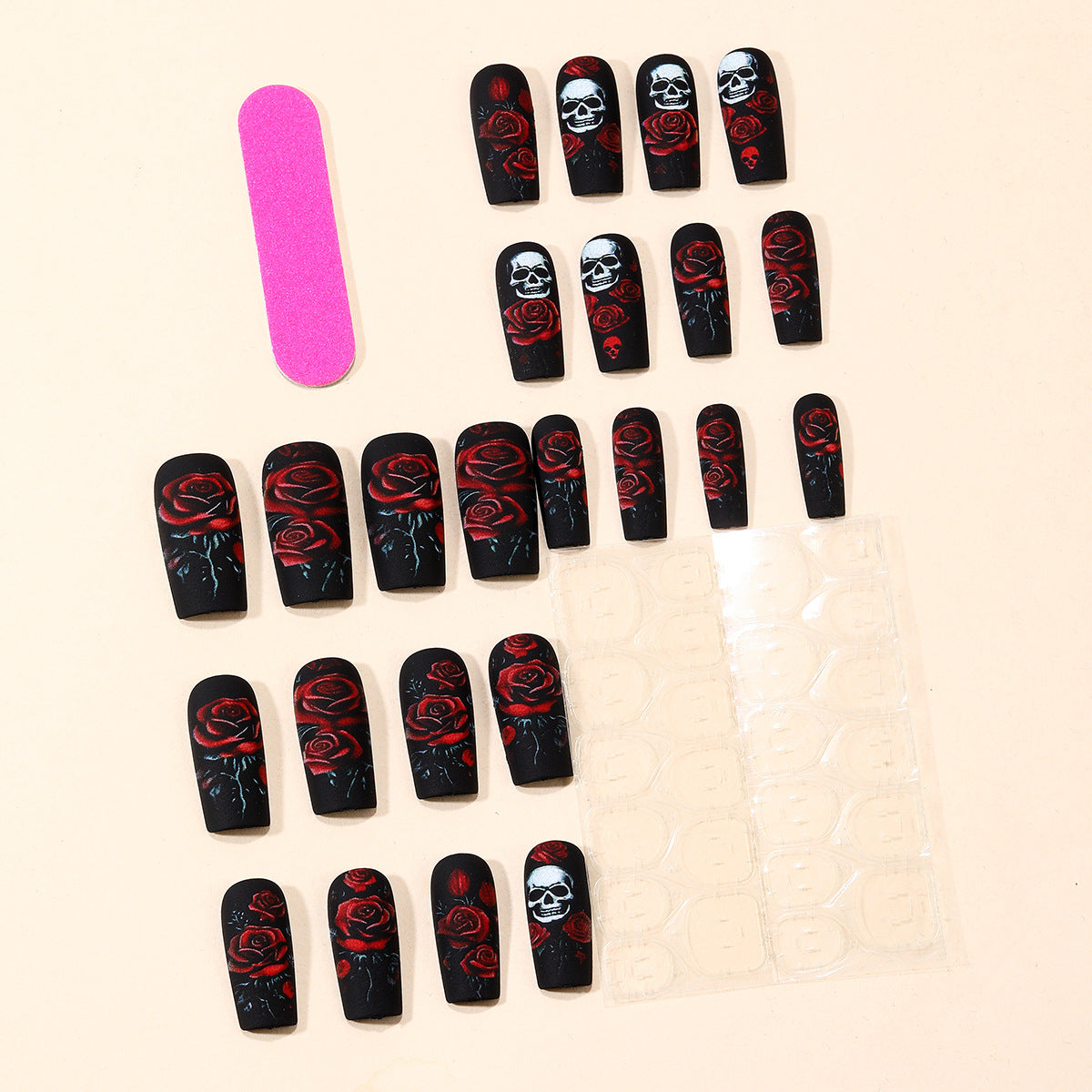 Detachable Rose and Skull Nail Stickers
