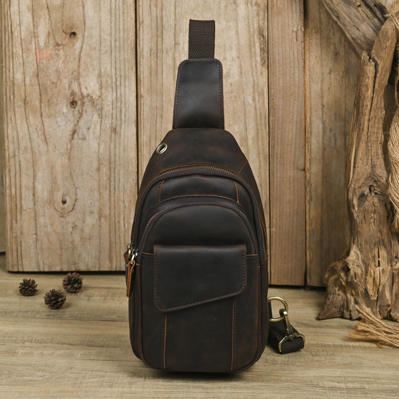 Sac à dos à épaule multicouche rétro pour hommes