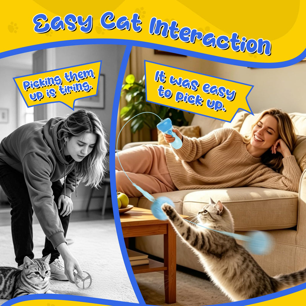 Jouet de chat interactif pour l'intérieur avec bal de lancement One-Click Recycling Chasse interactive