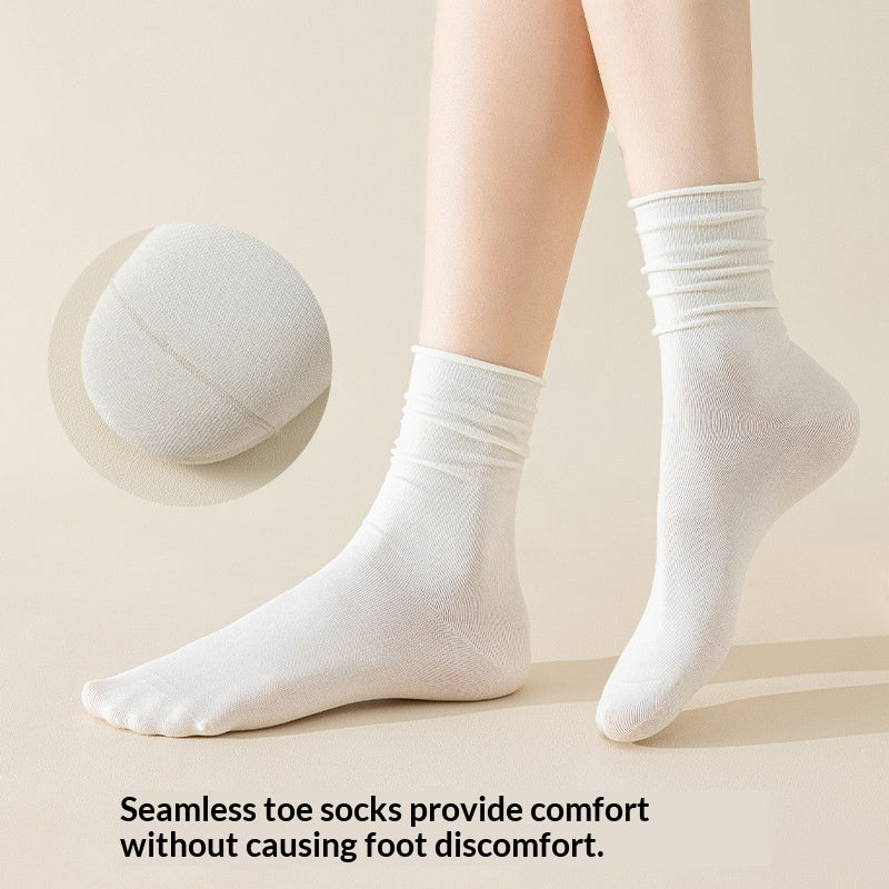 Springsummer Chaussettes mi-calf pour femmes en soie