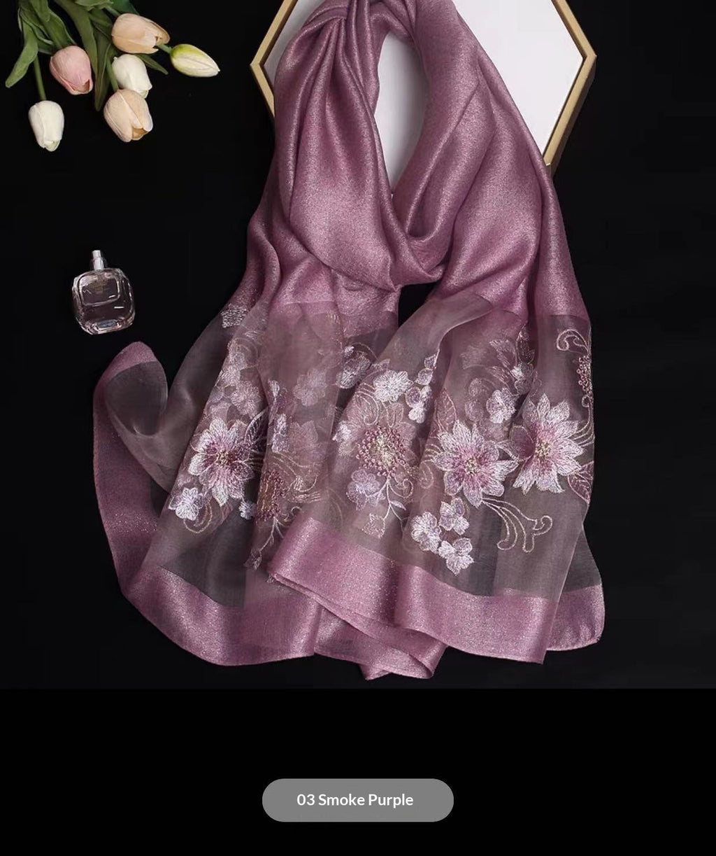 Soie et laine Cheongsam Châle longue écharpe