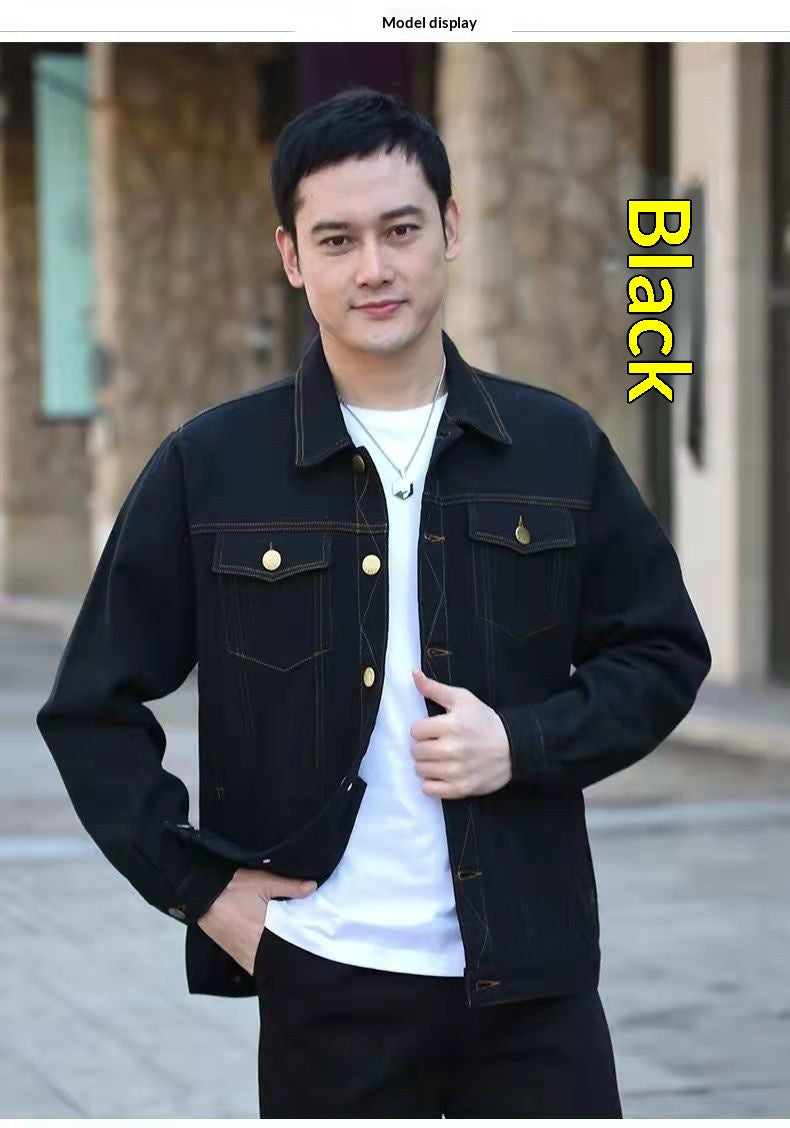 Hommes Relaxed-fit Denim Veste Casual Workwear Style