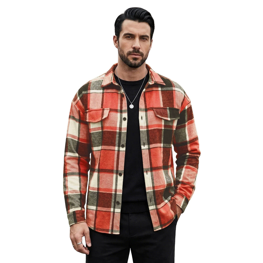 Chemise en cuir brossé vintage homme