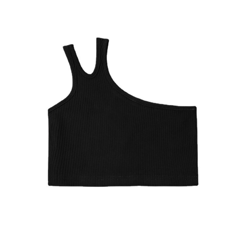 Tops casual en coton à couleur solide pour les filles