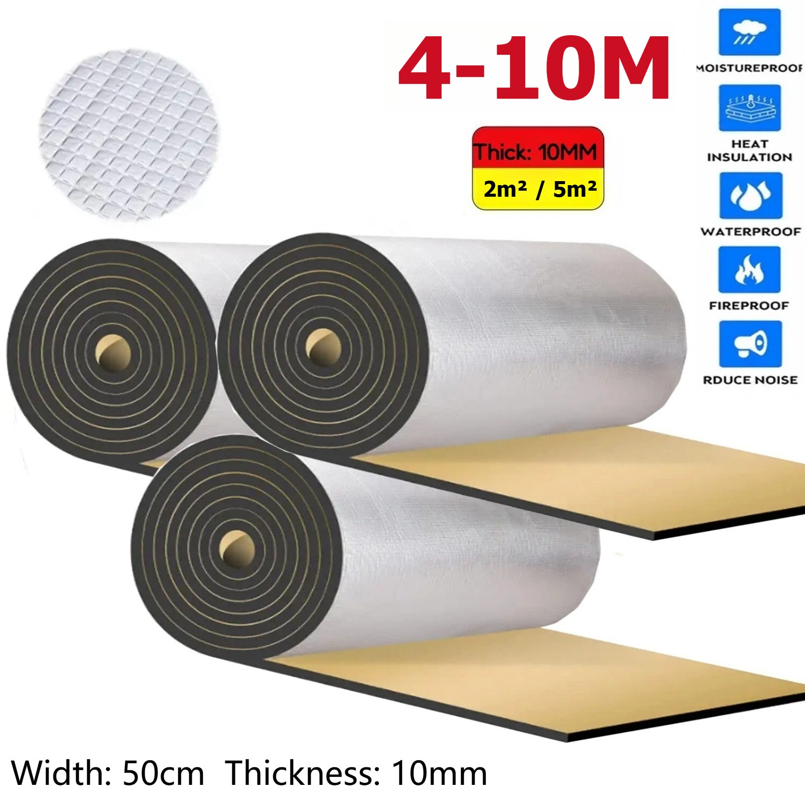 4M&10M Tapis auto-adhésif d'isolation de voiture--Protection du son