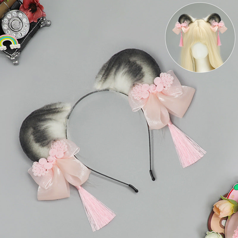 Style ancien Han vêtements chinois Tassel Lolita style chinois Panda animaux oreilles bande