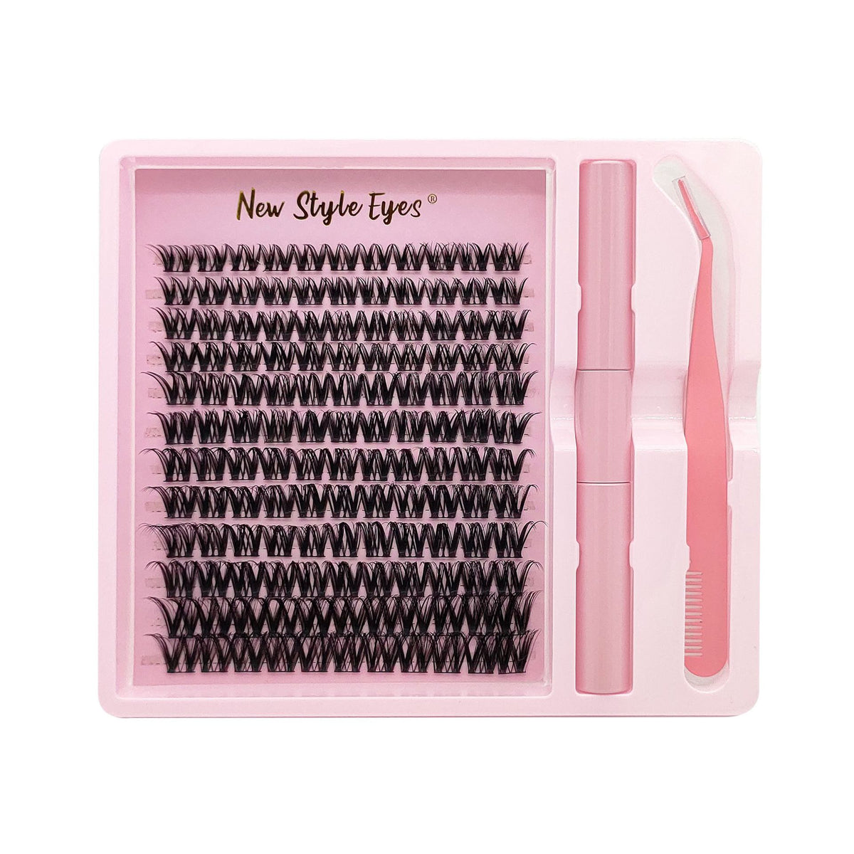 Série de douze rangées de faux cils long croisé épais