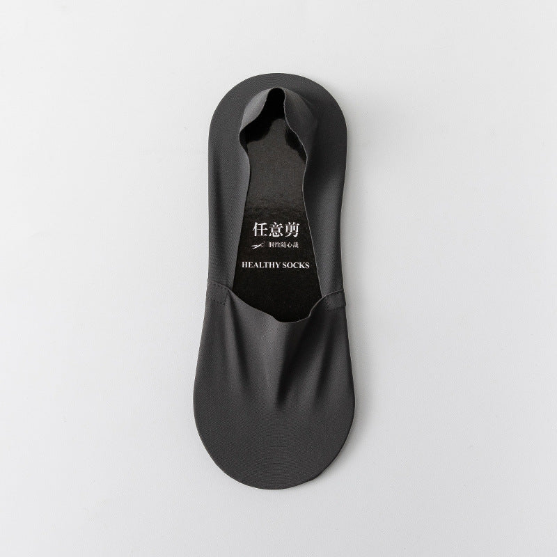 Chaussettes Bouche peu profonde Invisible sans couture Basse coupe Coton pur Fond Silk Ice