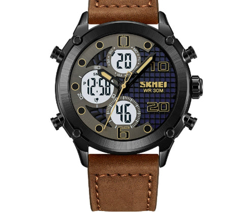 Sports de plein air hommes montre électronique double mouvement multifonctionnel