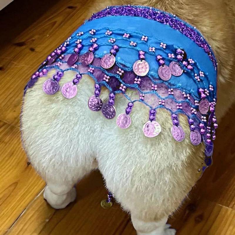 Danse Belly Fart Chaîne à paillettes Chaîne de taille Enthousiastique chien Fart Hip Scarf