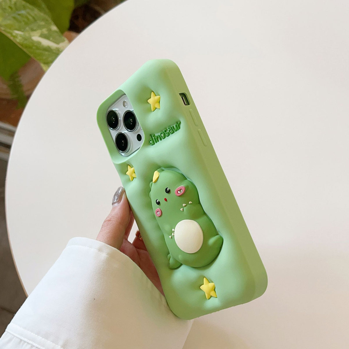 Decompression Applicable Cute Green Pressing Star Phone Case