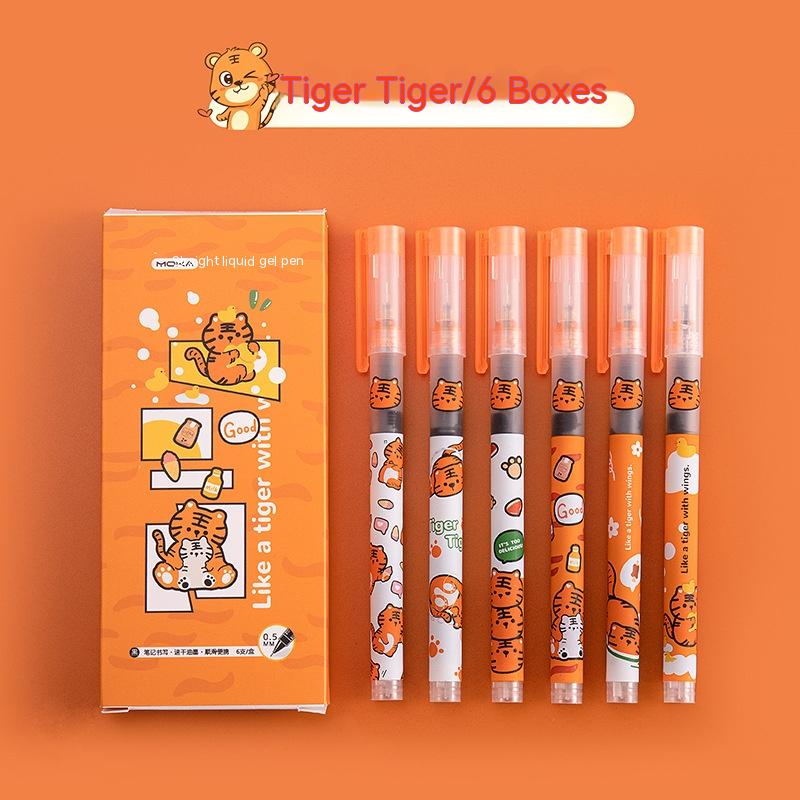 Stylo à gel à séchage rapide en boîte de dessin animé droit-liquide