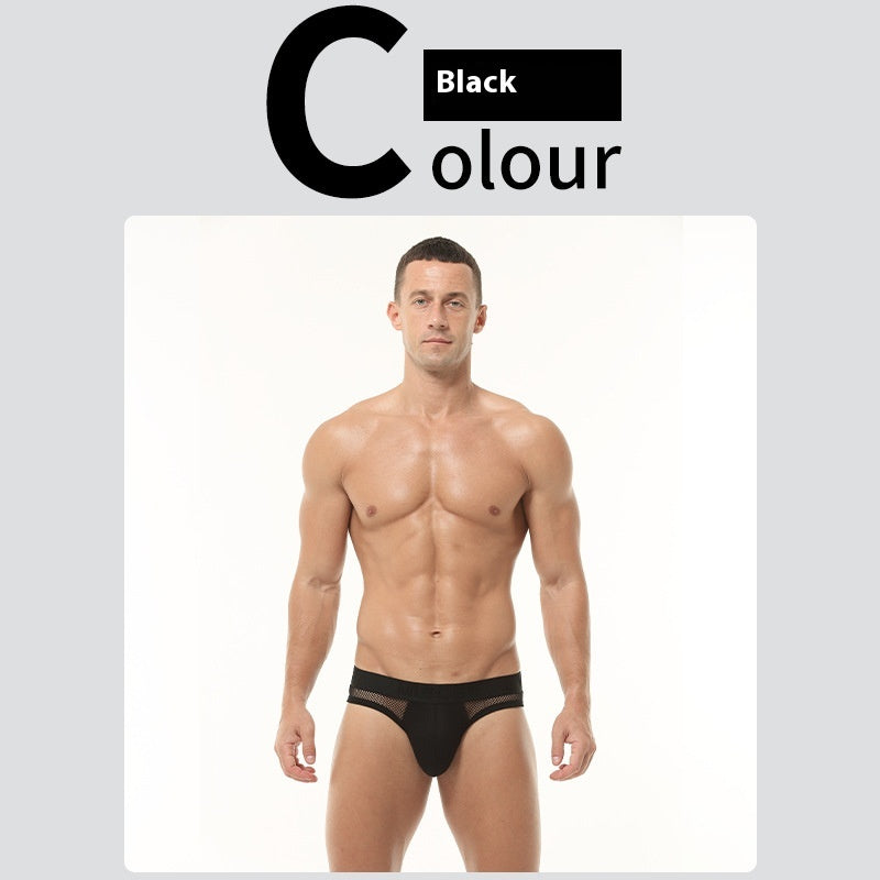Sexy hommes slips hauts élastique Mesh bas taille culottes
