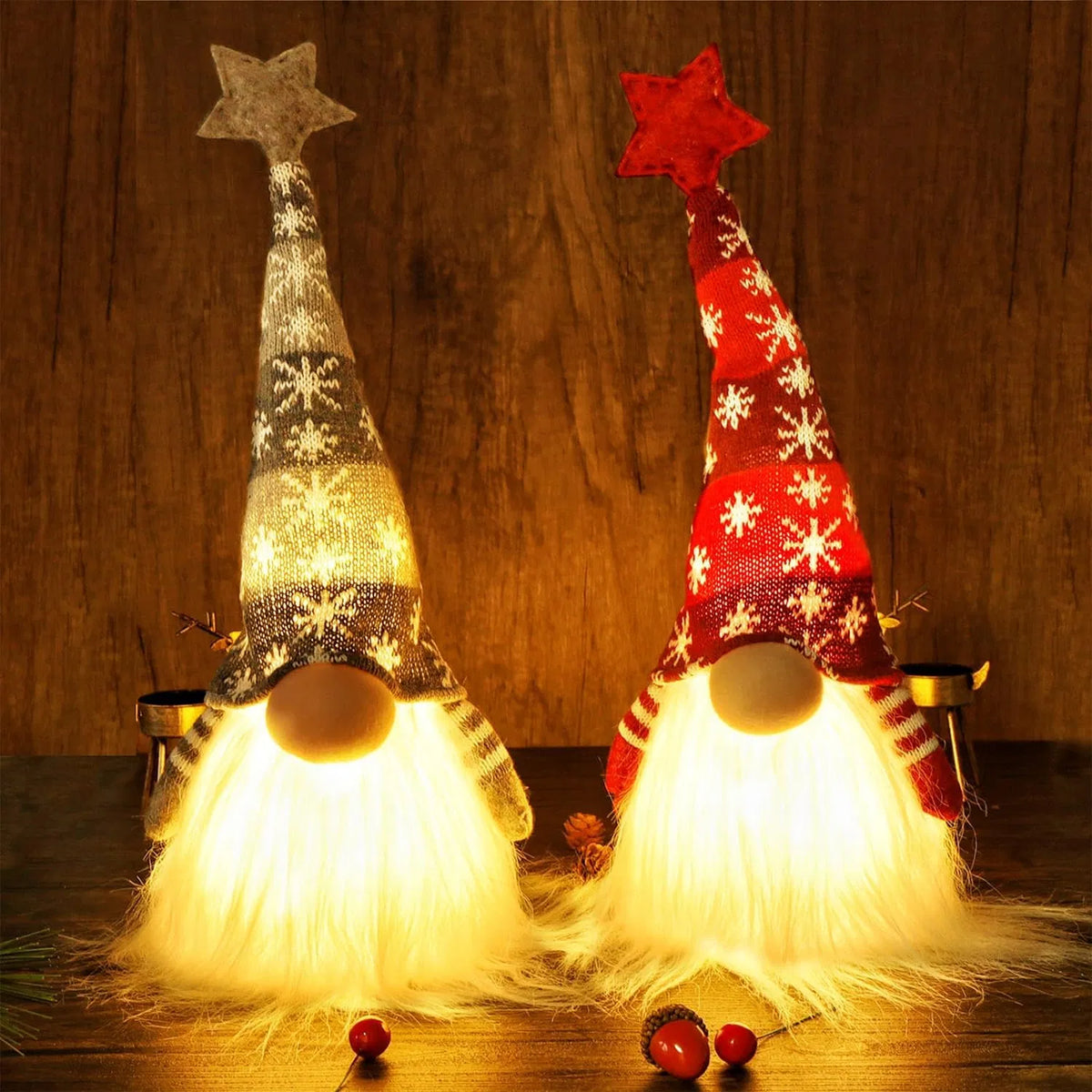 Gnome de Noël éclairé