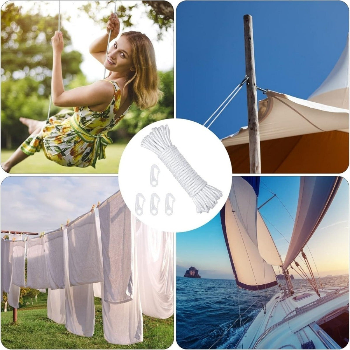 15 M Flag Line Nylon with 4 Mounts