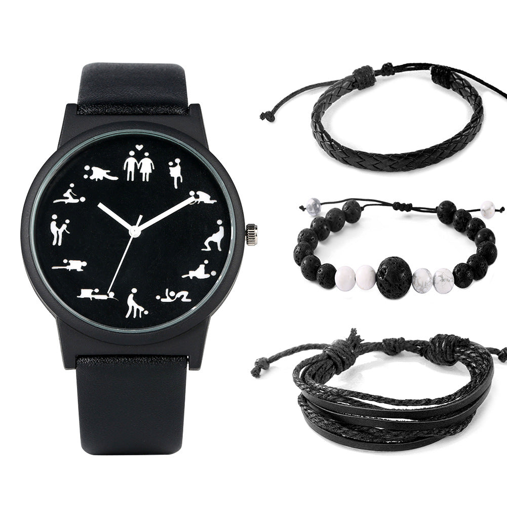 Boîte cadeau pour hommes Set montre Fashion Watch Bracelet Set Quartz