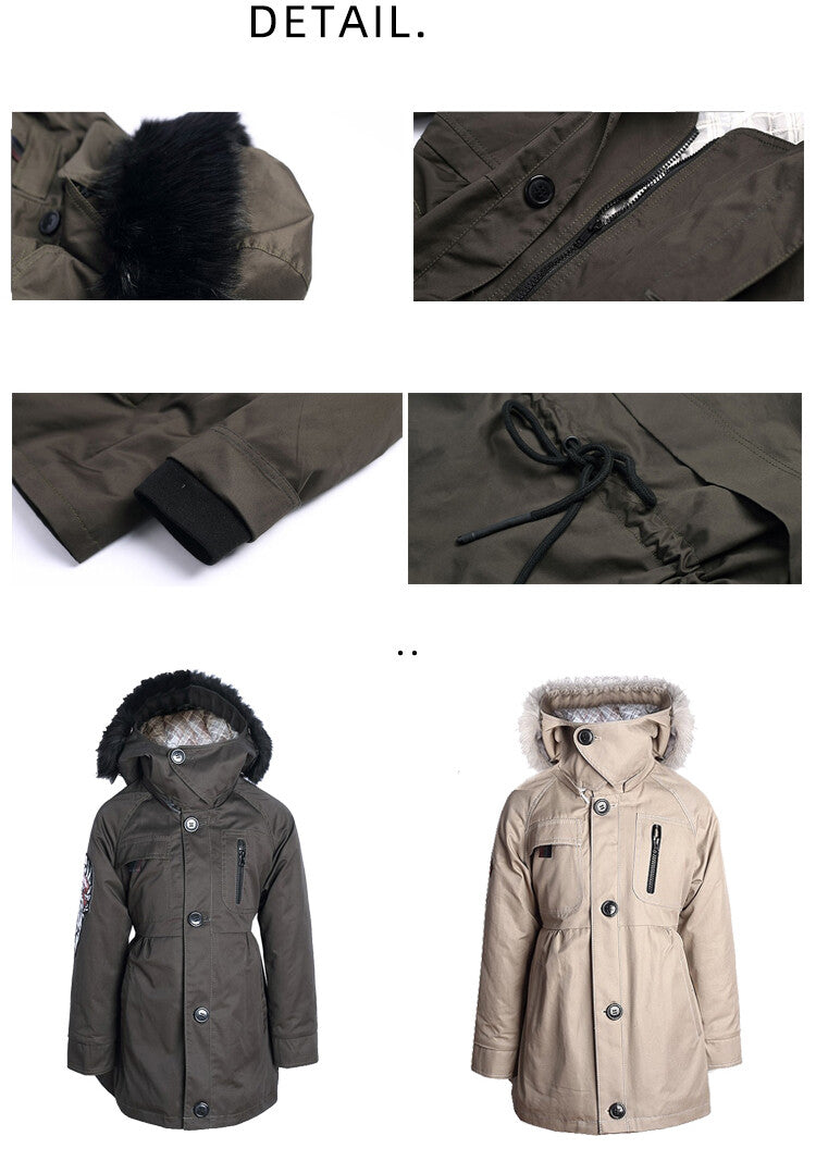 Filles Veste d'hiver chaude en manteau de parka à capuche à capuchon 2-7Y
