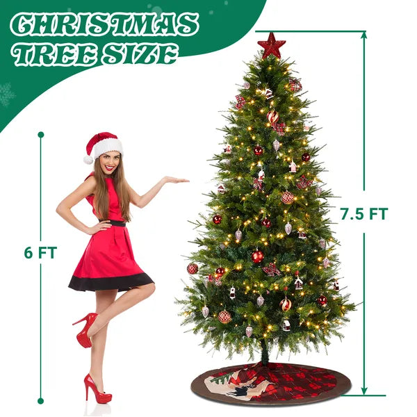 7.5 FT Arbre de Noël artificiel avec bricolage 400 lumières LED blanches chaudes