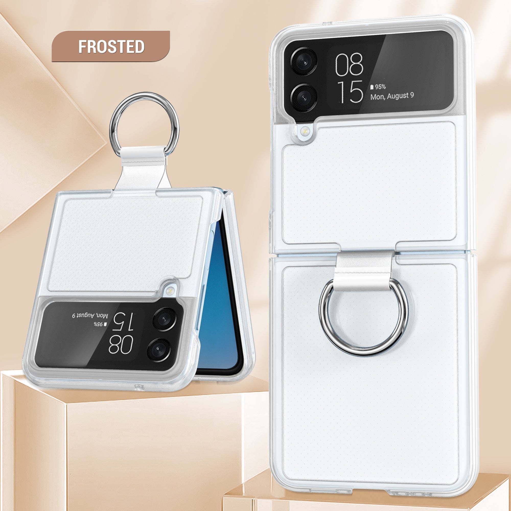 Étui de protection transparent pour bague fixe Galaxy Zflip4