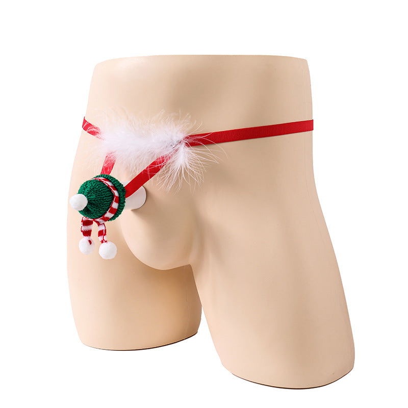Sous-vêtements élastiques pour hommes Feather de Noël Sexy