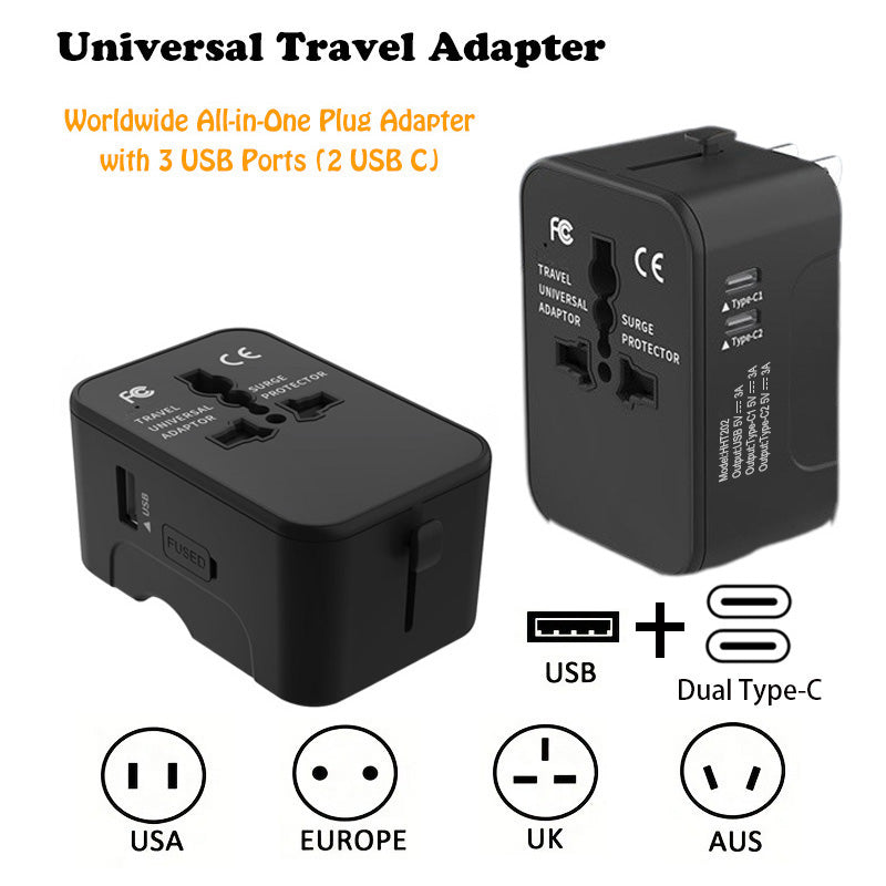 Adaptateur de voyage dans le monde entier tout en un adaptateur d'alimentation universelle prise de courant