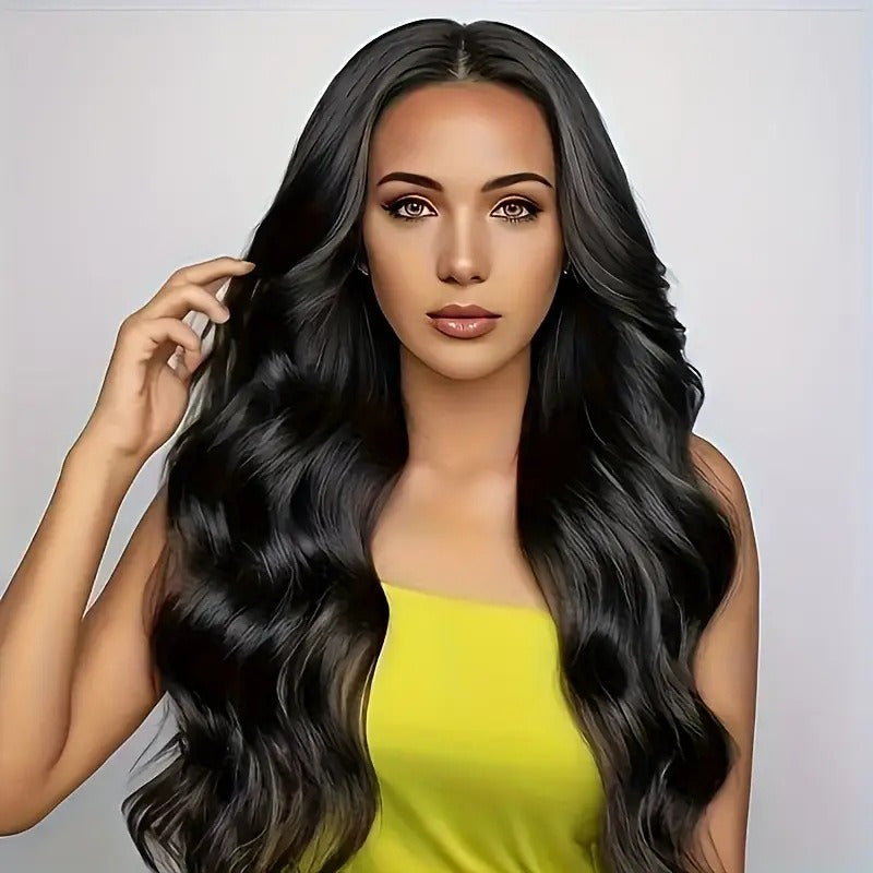 Femmes Synthétique Black Big Wave Wig