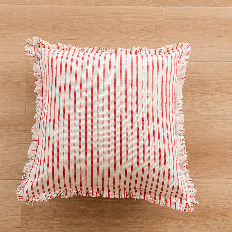 Couverture de coussin de bureau simple de Tassel rayé