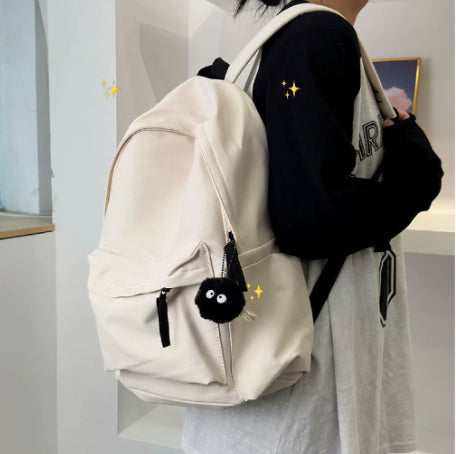 Femmes Moyen école étudiant Grande capacité Simple Sac à dos en couleur solide