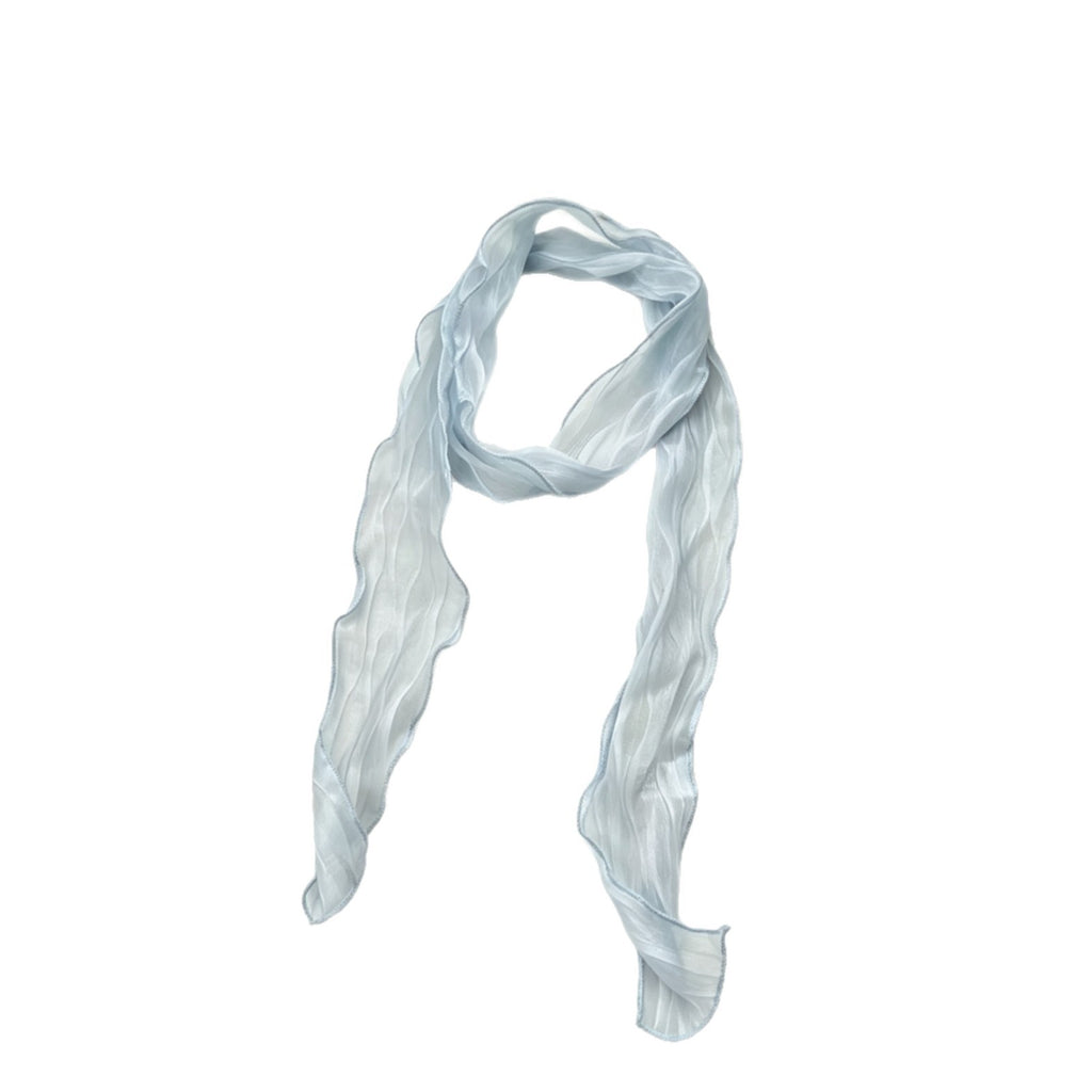 Écharpe longue polyvalente de couleur solide avec bords de wave