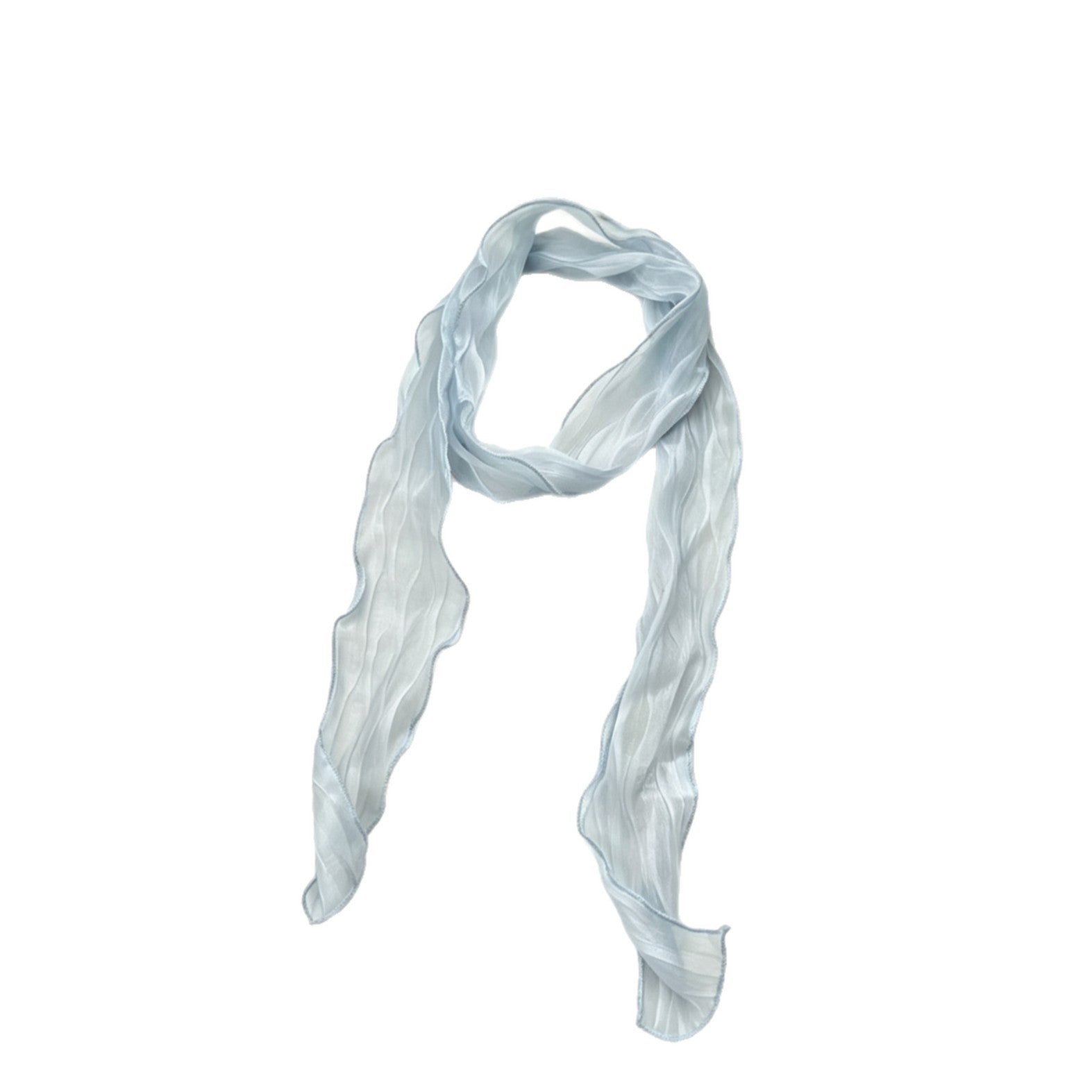 Écharpe longue polyvalente de couleur solide avec bords de wave