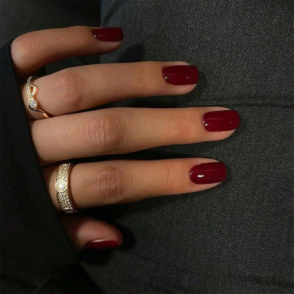 Solide-couleur Short-style Hand made Wearable Nails