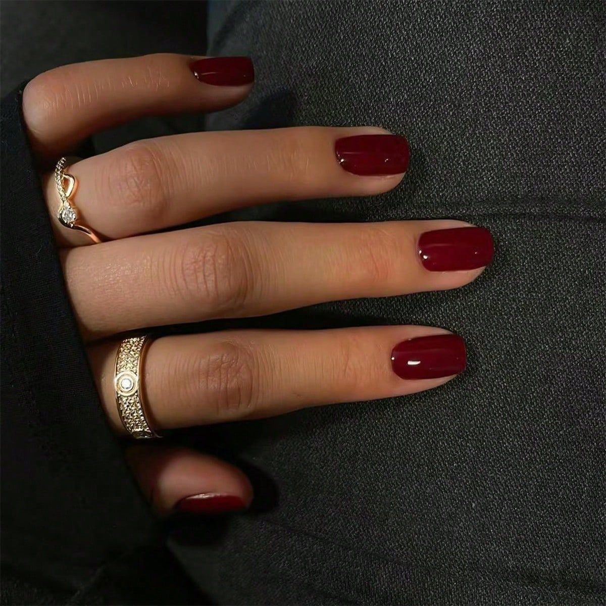 Solide-couleur Short-style Hand made Wearable Nails